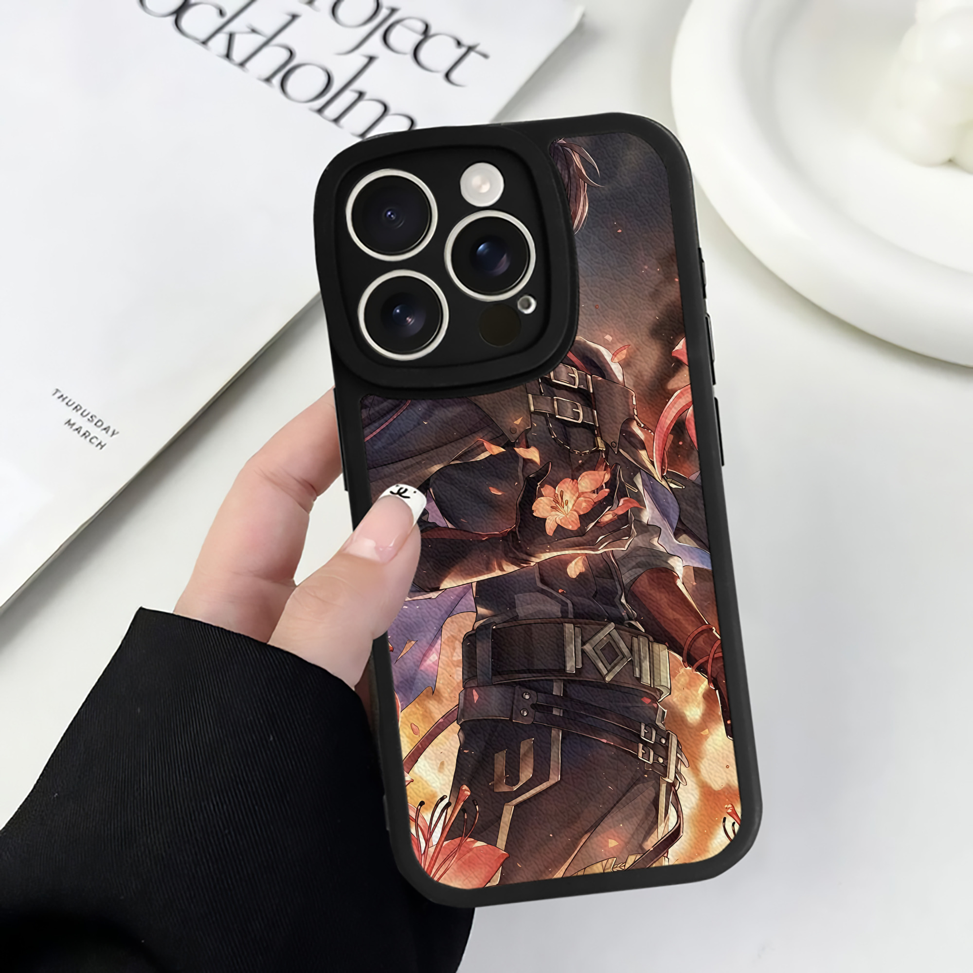 （画像用） 刀剣乱舞 Touken Ranbu 【iPhone 16シリーズ対応】シリコンスマホケース（レザー調） 材質：シリコン